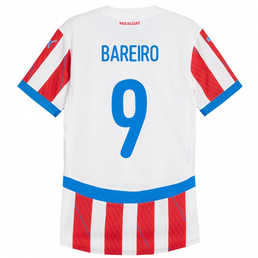 Women Football Paraguay Adam Bareiro #9 White Red Home Jersey 24-26 T-Shirt Uk