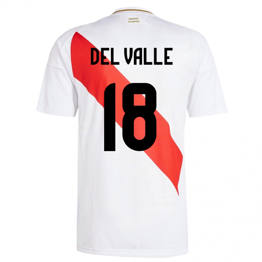 Women Football Peru Yamir Del Valle #18 White Home Jersey 24-26 T-Shirt Uk