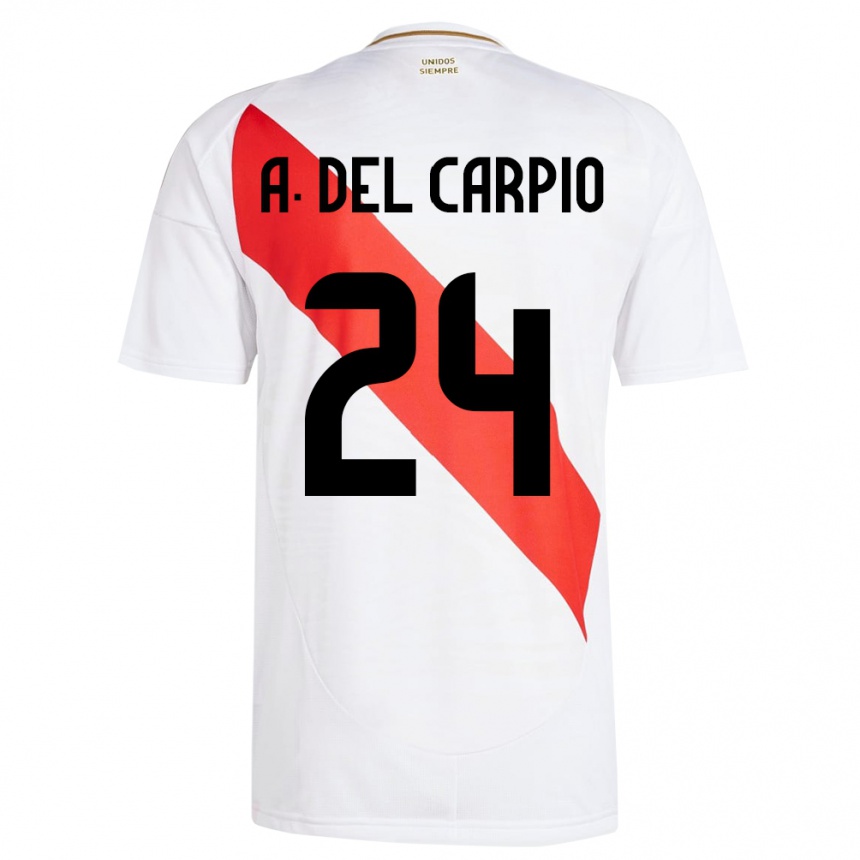 Women Football Peru Annie Del Carpio #24 White Home Jersey 24-26 T-Shirt Uk