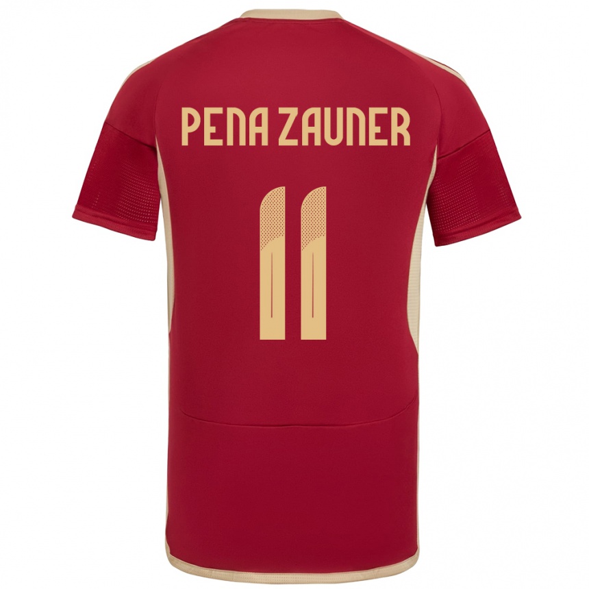 Women Football Venezuela Enrique Peña Zauner #11 Burgundy Home Jersey 24-26 T-Shirt Uk