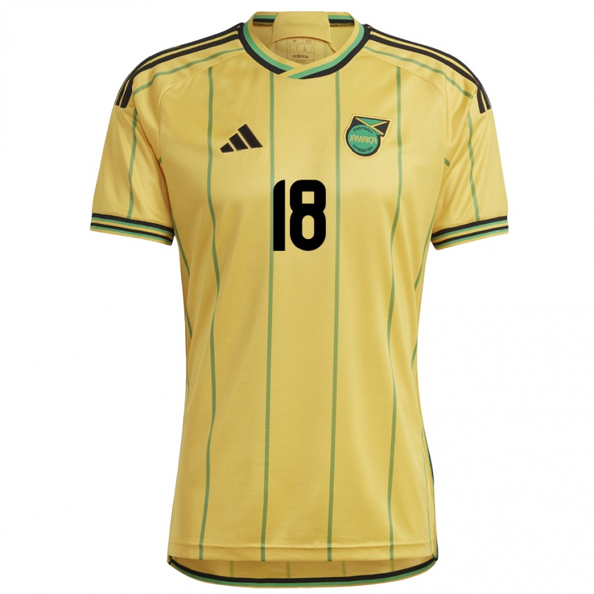 Women Football Jamaica Trudi Carter #18 Yellow Home Jersey 24-26 T-Shirt Uk