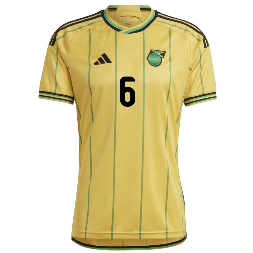 Women Football Jamaica Havana Solaun #6 Yellow Home Jersey 24-26 T-Shirt Uk