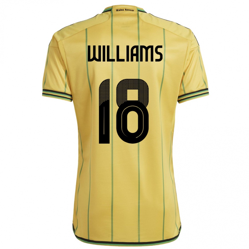 Women Football Jamaica Romario Williams #18 Yellow Home Jersey 24-26 T-Shirt Uk