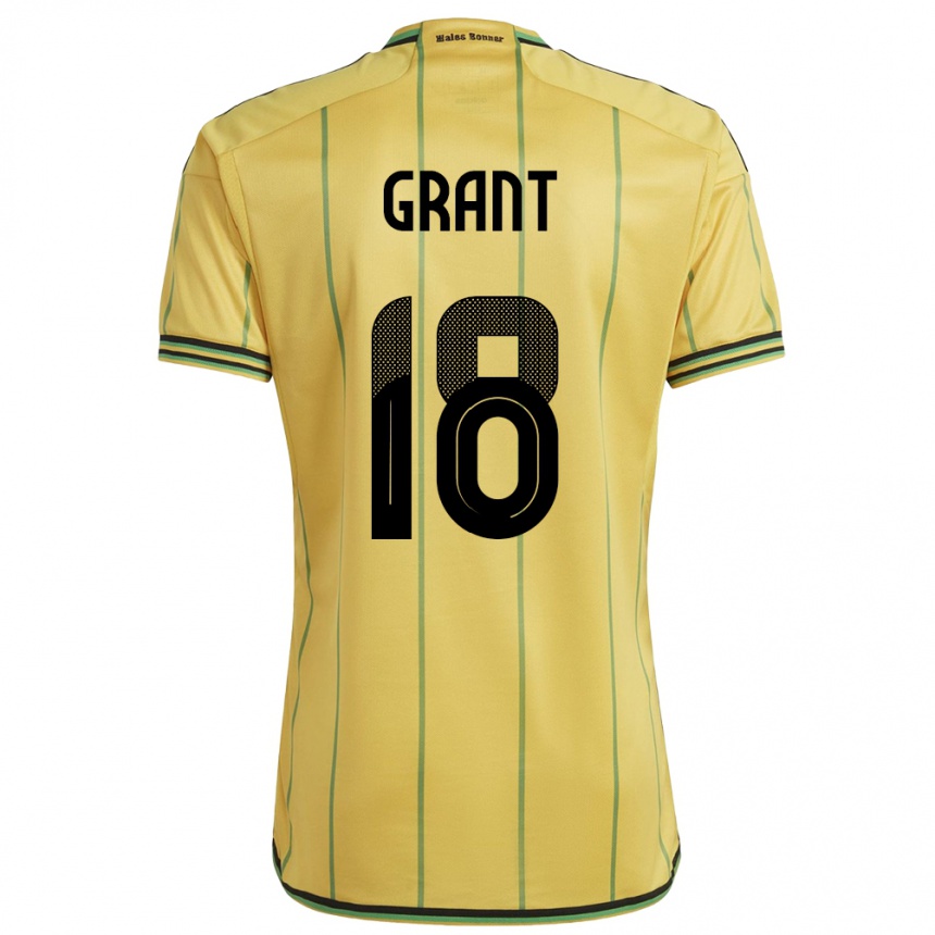 Women Football Jamaica George Grant #18 Yellow Home Jersey 24-26 T-Shirt Uk