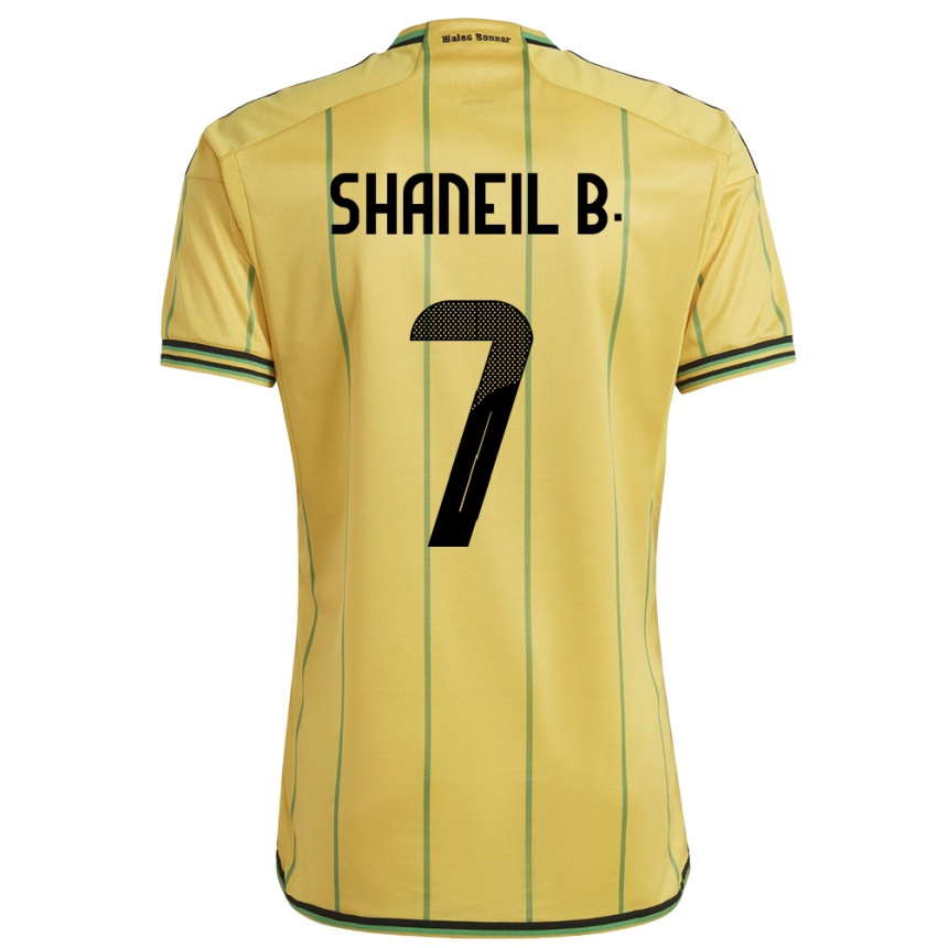 Women Football Jamaica Shaneil Buckley #7 Yellow Home Jersey 24-26 T-Shirt Uk