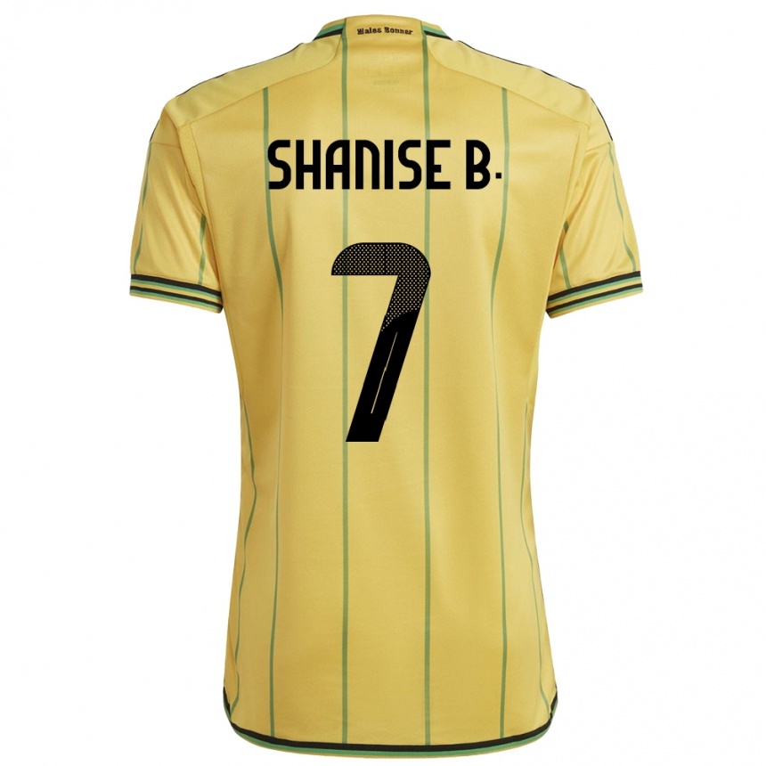 Women Football Jamaica Shanise Buckley #7 Yellow Home Jersey 24-26 T-Shirt Uk