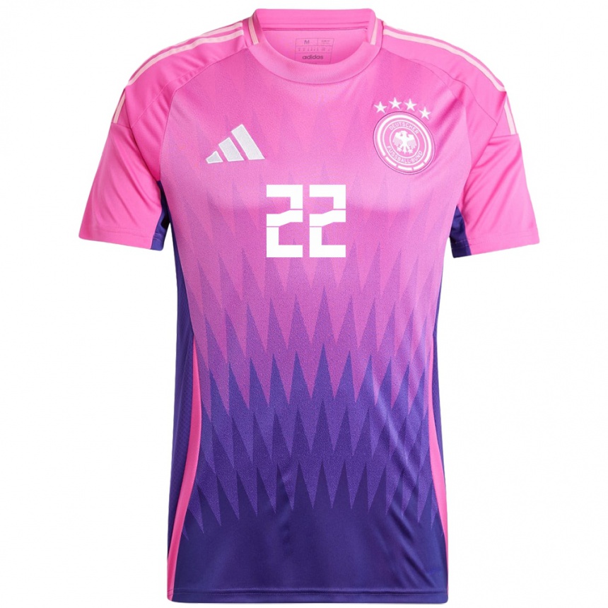 Women Football Germany Jule Brand #22 Pink Purple Away Jersey 24-26 T-Shirt Uk