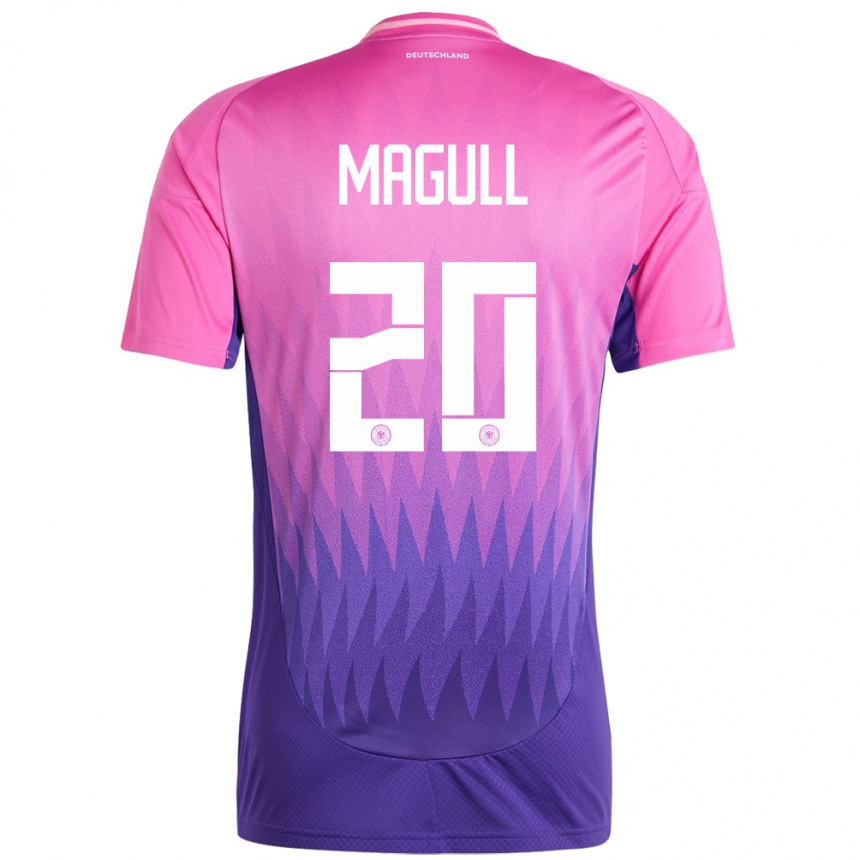 Women Football Germany Lina Magull #20 Pink Purple Away Jersey 24-26 T-Shirt Uk