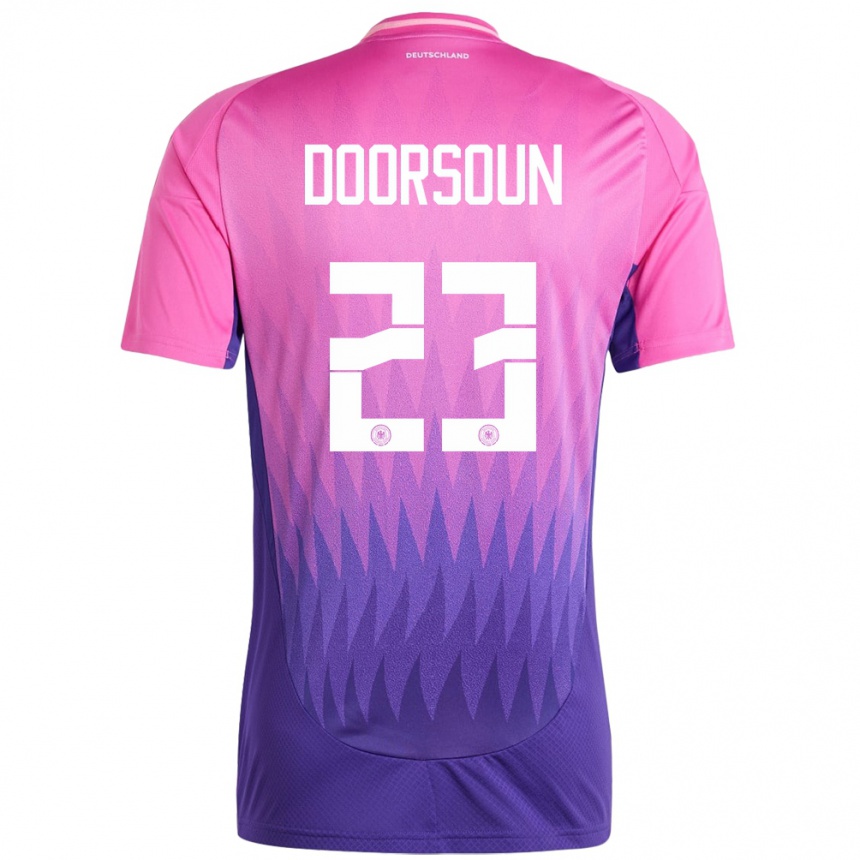 Women Football Germany Sara Doorsoun #23 Pink Purple Away Jersey 24-26 T-Shirt Uk