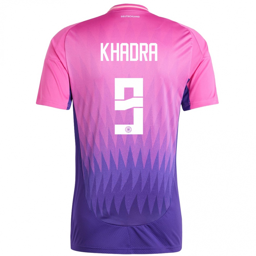 Women Football Germany Reda Khadra #9 Pink Purple Away Jersey 24-26 T-Shirt Uk