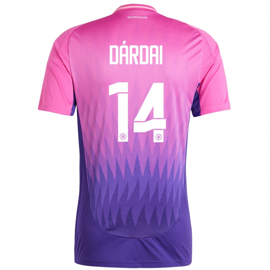 Women Football Germany Marton Dardai #14 Pink Purple Away Jersey 24-26 T-Shirt Uk