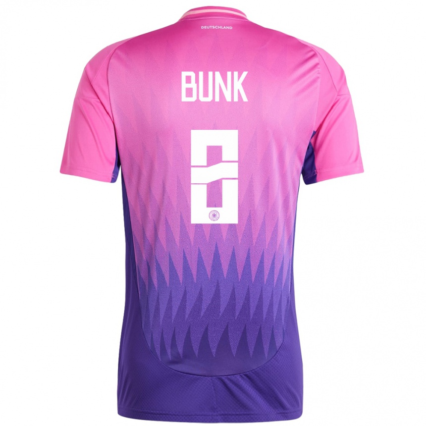 Women Football Germany Daniel Bunk #8 Pink Purple Away Jersey 24-26 T-Shirt Uk