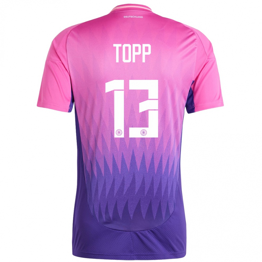 Women Football Germany Keke Topp #13 Pink Purple Away Jersey 24-26 T-Shirt Uk