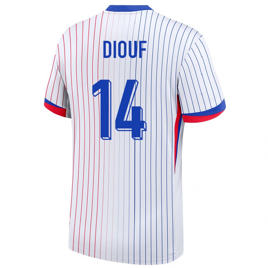 Women Football France Andy Diouf #14 White Away Jersey 24-26 T-Shirt Uk