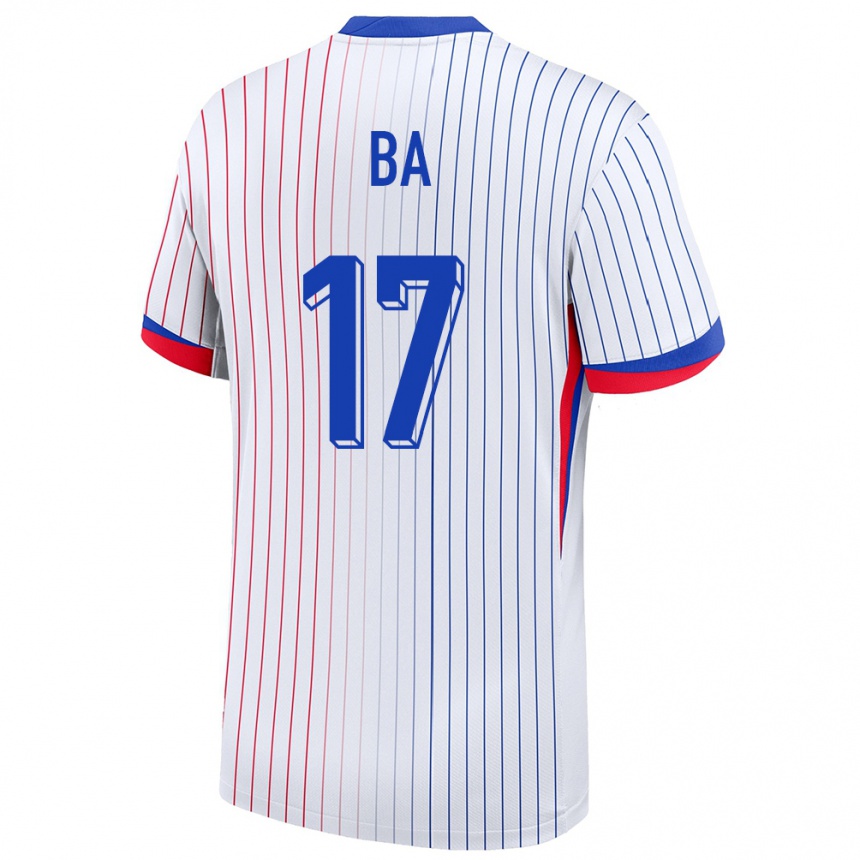 Women Football France Abdoullah Ba #17 White Away Jersey 24-26 T-Shirt Uk