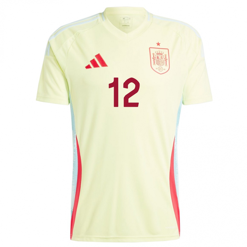 Women Football Spain Patricia Guijarro #12 Yellow Away Jersey 24-26 T-Shirt Uk