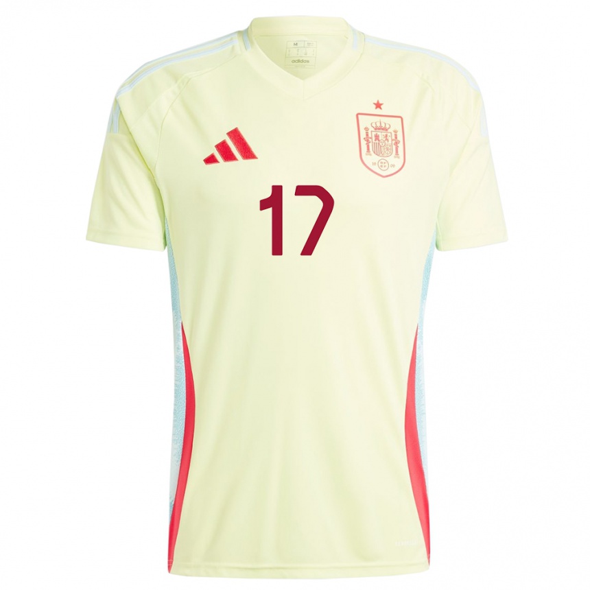 Women Football Spain Ivan Garriel #17 Yellow Away Jersey 24-26 T-Shirt Uk