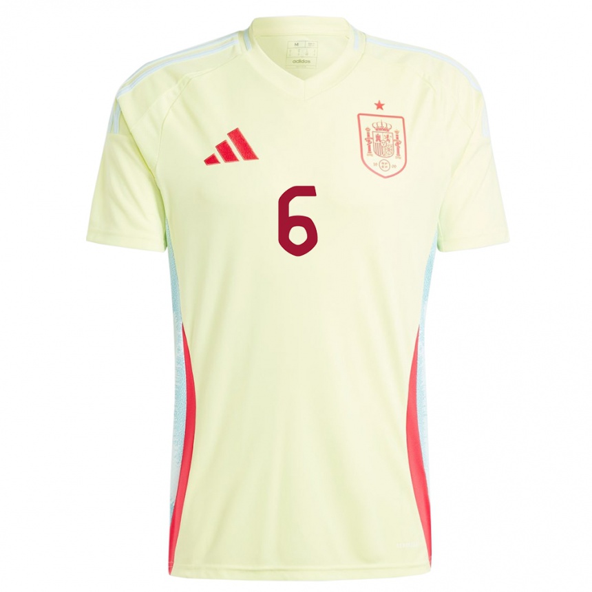 Women Football Spain Gerard Hernandez #6 Yellow Away Jersey 24-26 T-Shirt Uk