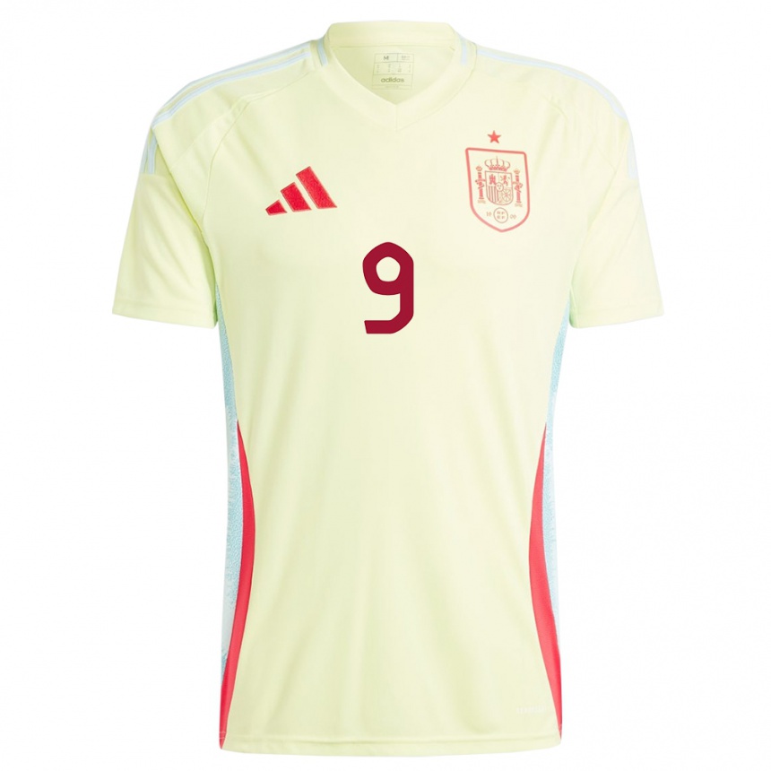 Women Football Spain Esther Gonzalez #9 Yellow Away Jersey 24-26 T-Shirt Uk