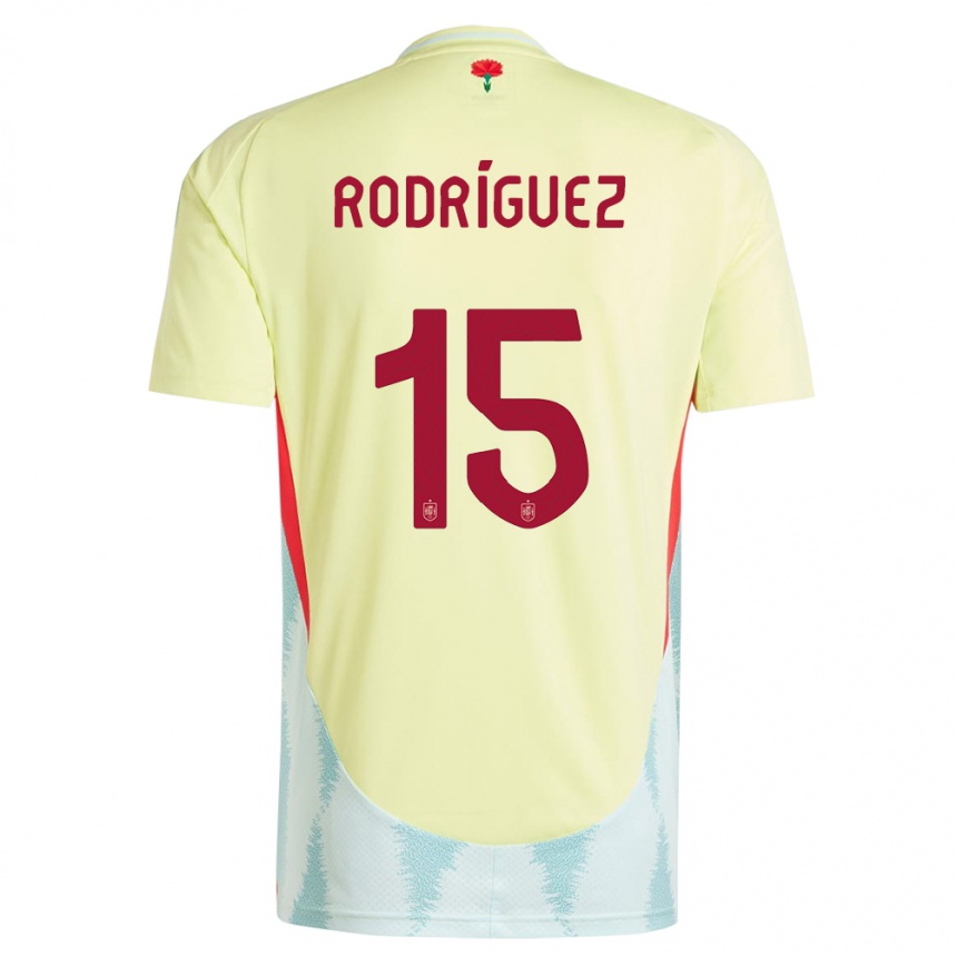 Women Football Spain Dani Rodriguez #15 Yellow Away Jersey 24-26 T-Shirt Uk