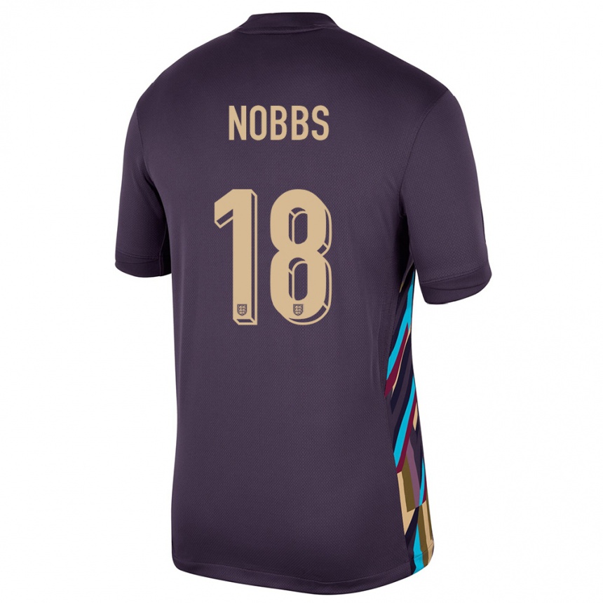 Women Football England Jordan Nobbs #18 Dark Raisin Away Jersey 24-26 T-Shirt Uk