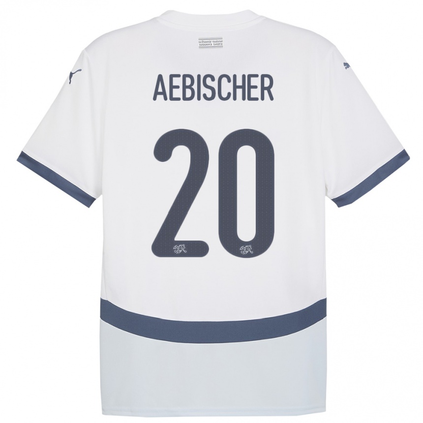 Women Football Switzerland Michel Aebischer #20 White Away Jersey 24-26 T-Shirt Uk