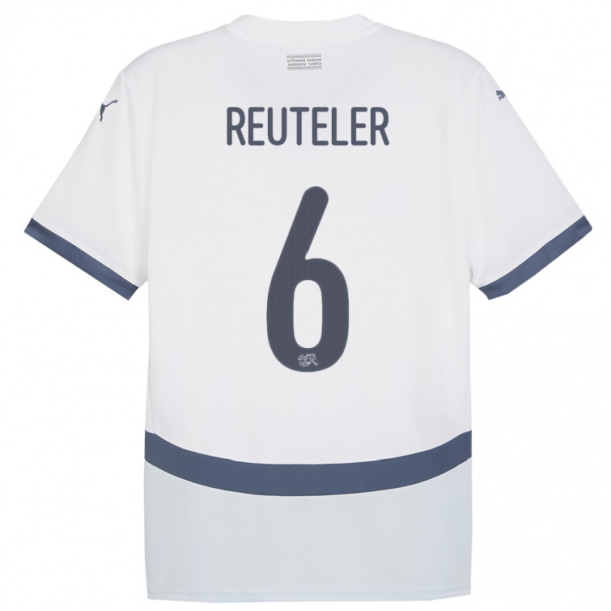 Women Football Switzerland Geraldine Reuteler #6 White Away Jersey 24-26 T-Shirt Uk