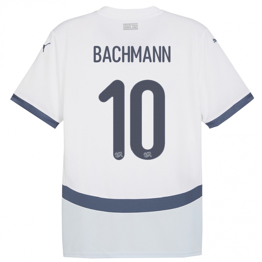 Women Football Switzerland Ramona Bachmann #10 White Away Jersey 24-26 T-Shirt Uk