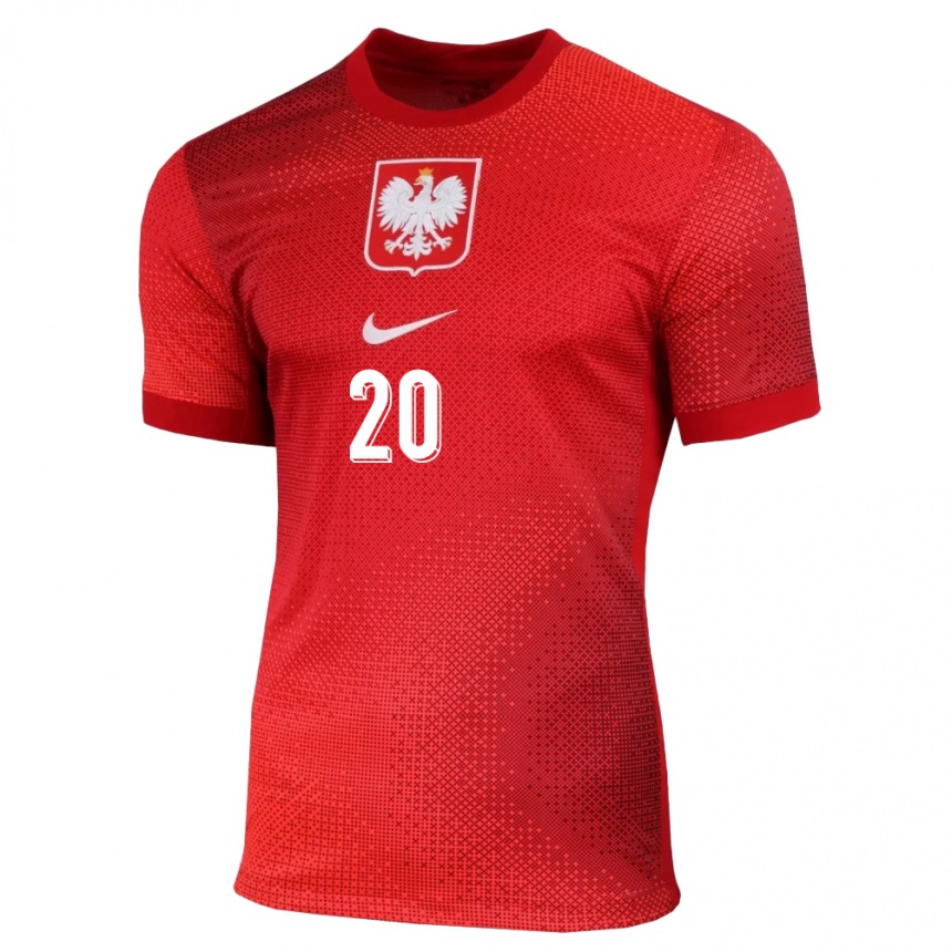 Women Football Poland Sebastian Szymanski #20 Red Away Jersey 24-26 T-Shirt Uk