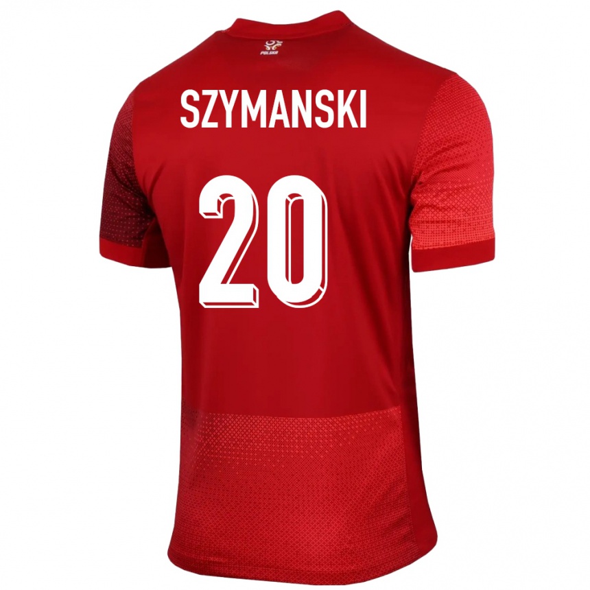 Women Football Poland Sebastian Szymanski #20 Red Away Jersey 24-26 T-Shirt Uk