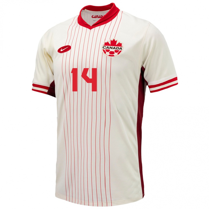 Women Football Canada Mark Anthony Kaye #14 White Away Jersey 24-26 T-Shirt Uk