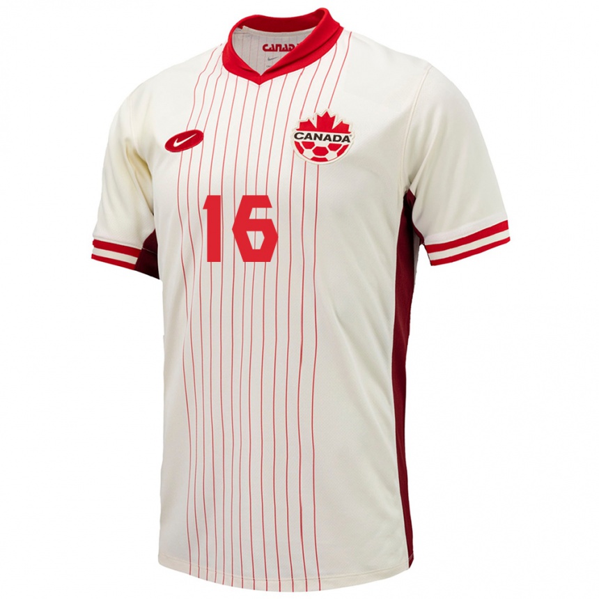 Women Football Canada Janine Beckie #16 White Away Jersey 24-26 T-Shirt Uk