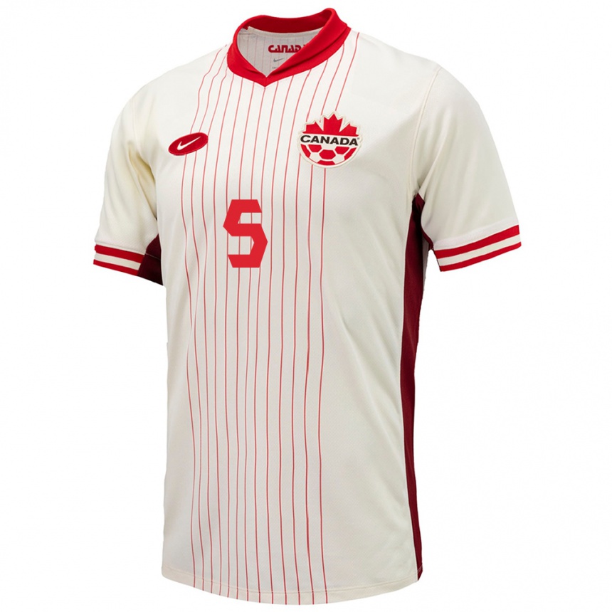 Women Football Canada Joel Waterman #5 White Away Jersey 24-26 T-Shirt Uk