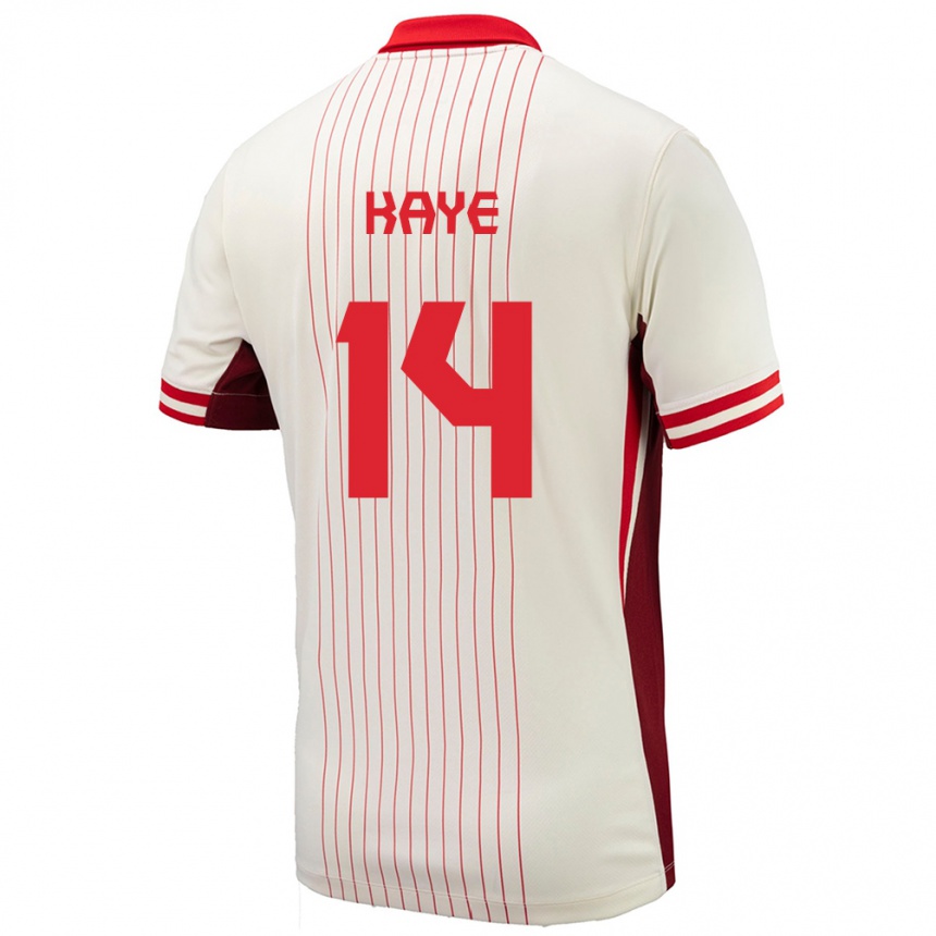 Women Football Canada Mark Anthony Kaye #14 White Away Jersey 24-26 T-Shirt Uk