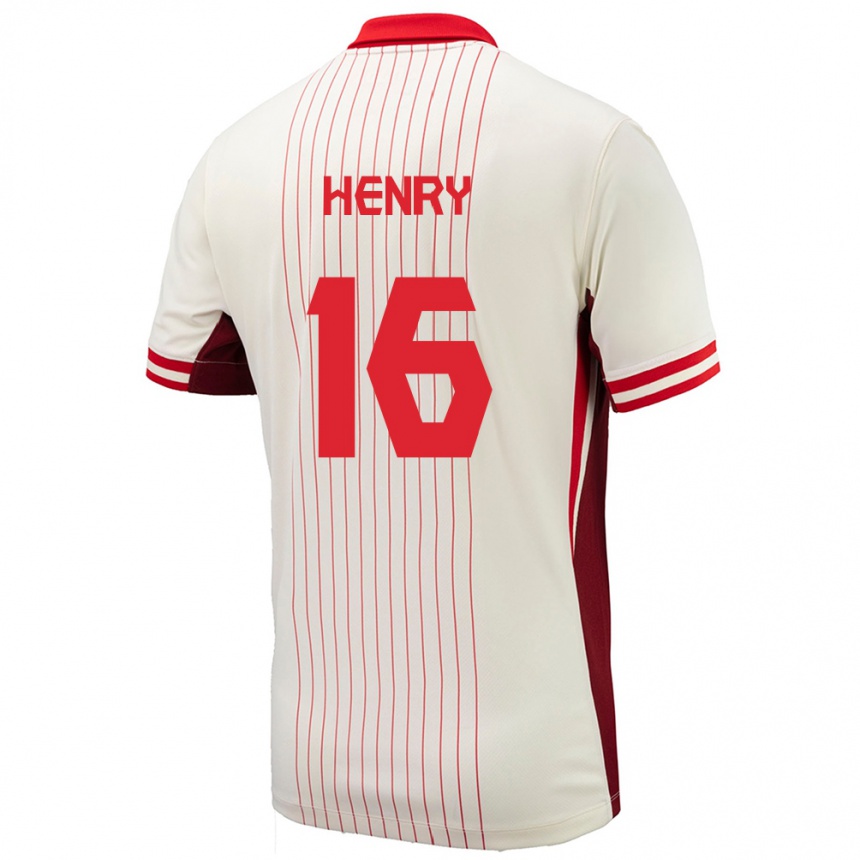 Women Football Canada Mael Henry #16 White Away Jersey 24-26 T-Shirt Uk