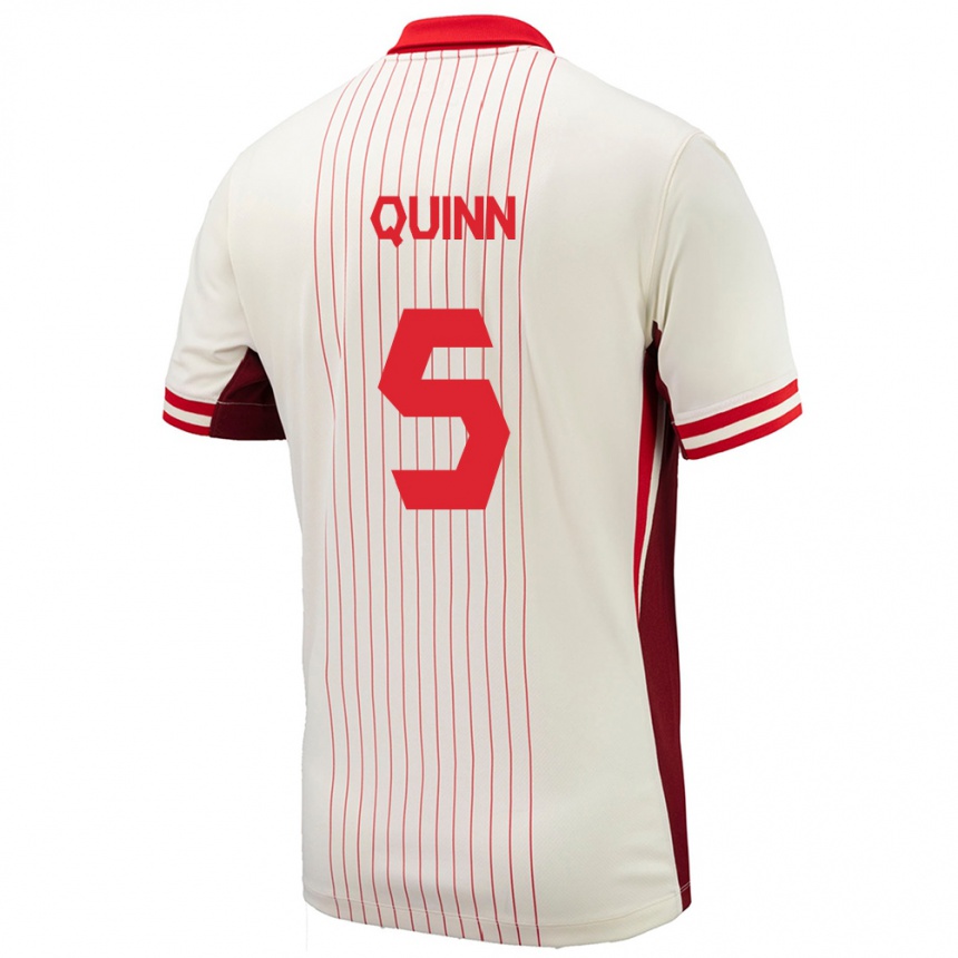 Women Football Canada Quinn #5 White Away Jersey 24-26 T-Shirt Uk