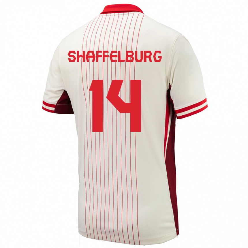 Women Football Canada Jacob Shaffelburg #14 White Away Jersey 24-26 T-Shirt Uk