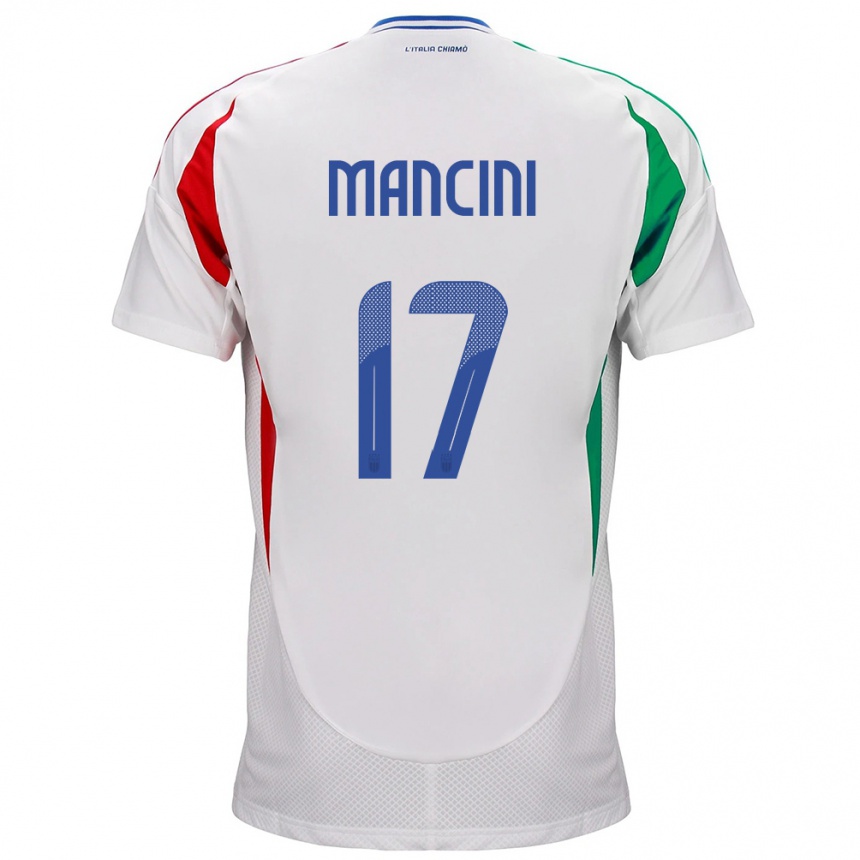 Women Football Italy Gianluca Mancini #17 White Away Jersey 24-26 T-Shirt Uk