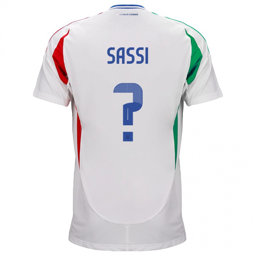 Women Football Italy Jacopo Sassi #0 White Away Jersey 24-26 T-Shirt Uk