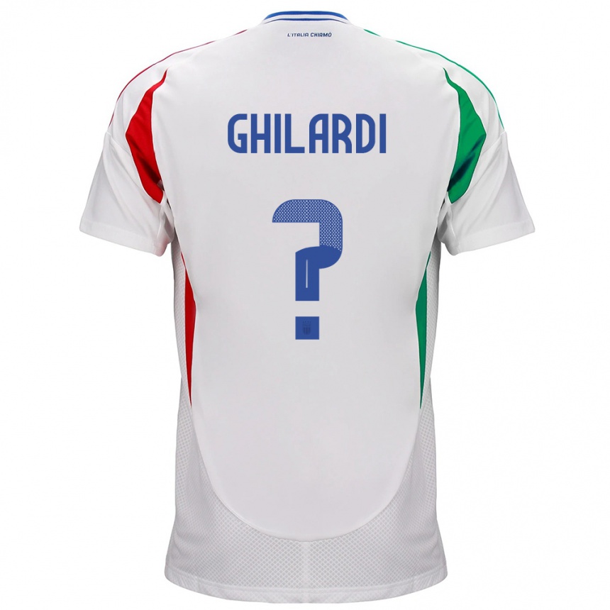 Women Football Italy Daniele Ghilardi #0 White Away Jersey 24-26 T-Shirt Uk