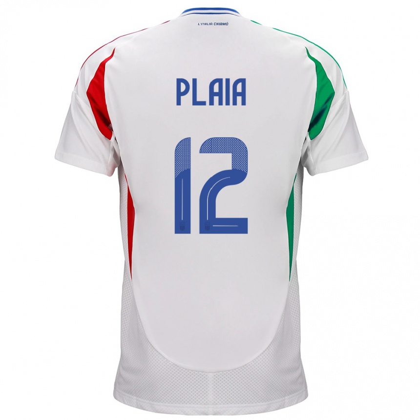 Women Football Italy Francesco Plaia #12 White Away Jersey 24-26 T-Shirt Uk