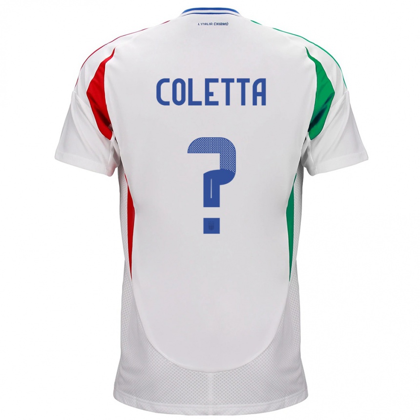 Women Football Italy Federico Coletta #0 White Away Jersey 24-26 T-Shirt Uk