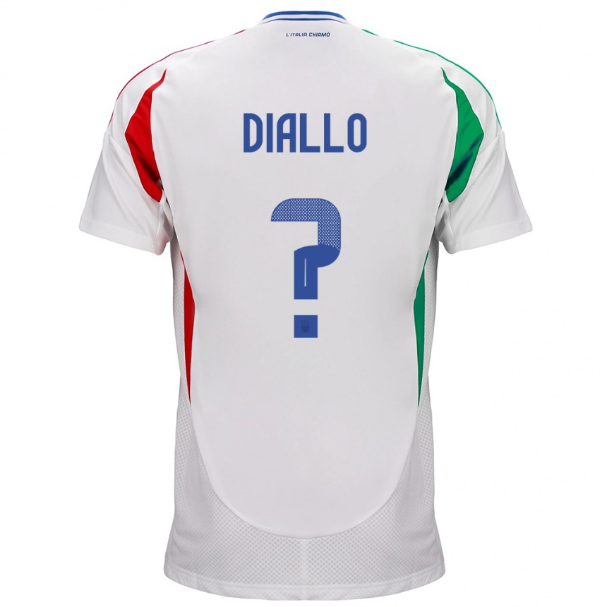 Women Football Italy Djibril Diallo #0 White Away Jersey 24-26 T-Shirt Uk