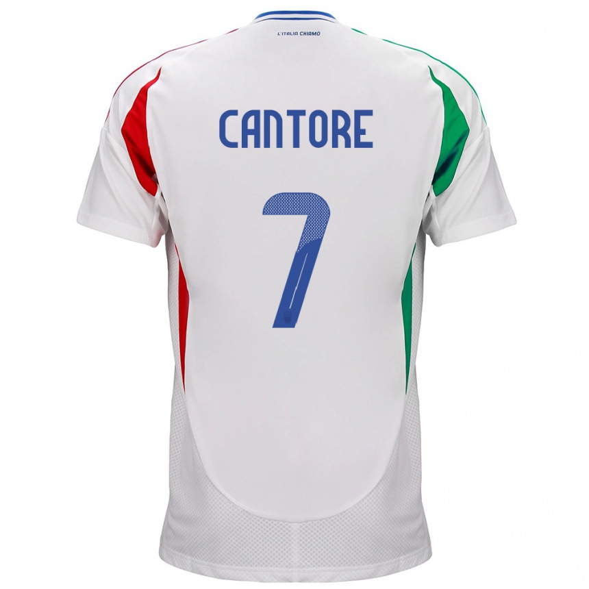 Women Football Italy Sofia Cantore #7 White Away Jersey 24-26 T-Shirt Uk