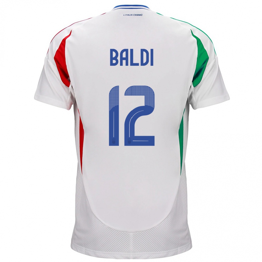 Women Football Italy Rachele Baldi #12 White Away Jersey 24-26 T-Shirt Uk