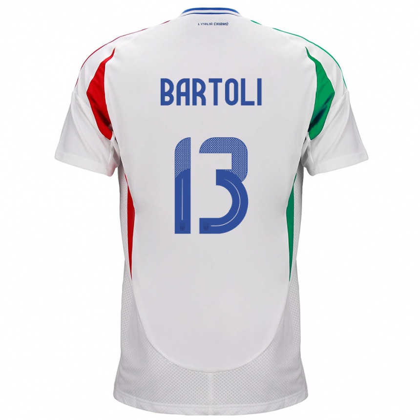 Women Football Italy Elisa Bartoli #13 White Away Jersey 24-26 T-Shirt Uk