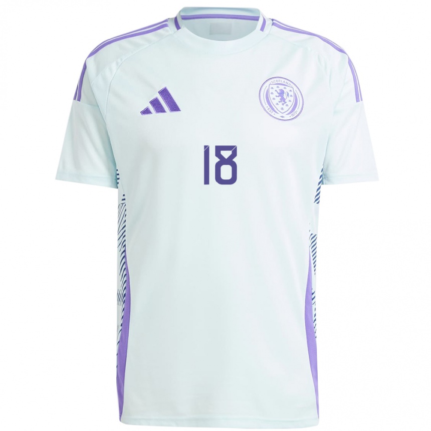 Women Football Scotland Lewis Ferguson #18 Light Mint Blue Away Jersey 24-26 T-Shirt Uk