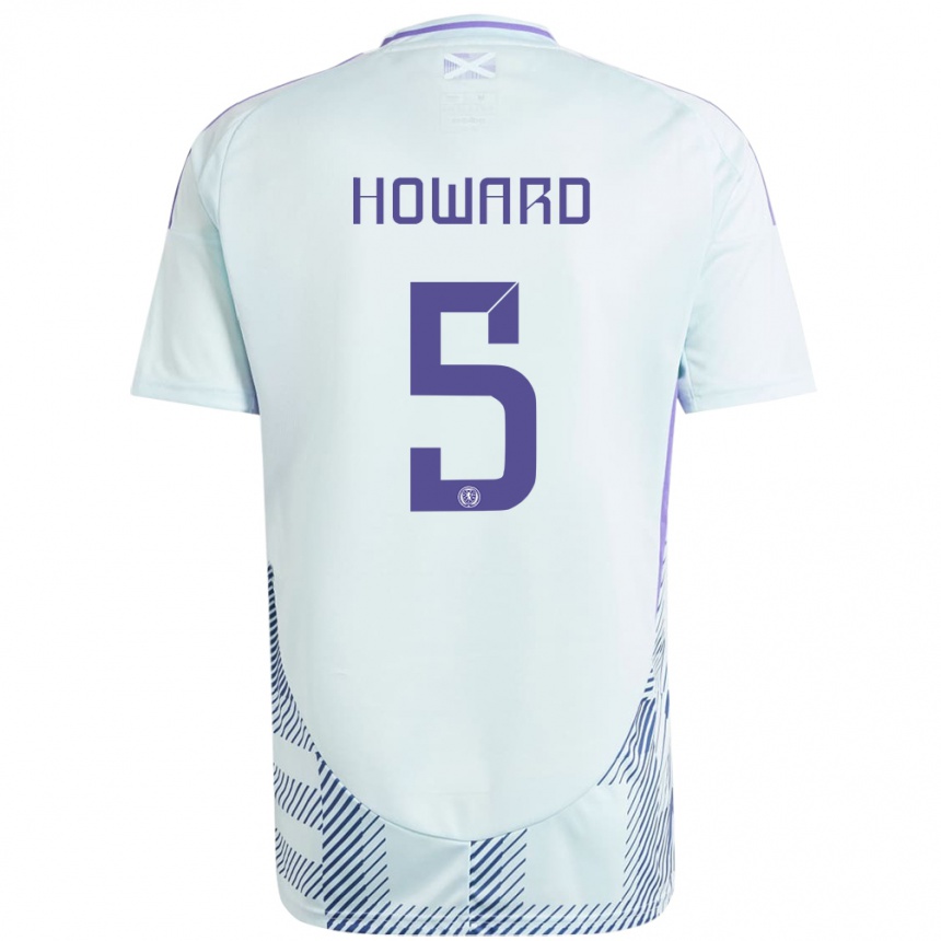 Women Football Scotland Sophie Howard #5 Light Mint Blue Away Jersey 24-26 T-Shirt Uk