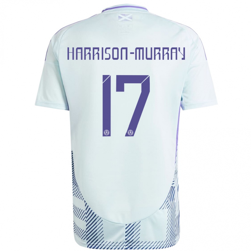 Women Football Scotland Christie Harrison-Murray #17 Light Mint Blue Away Jersey 24-26 T-Shirt Uk