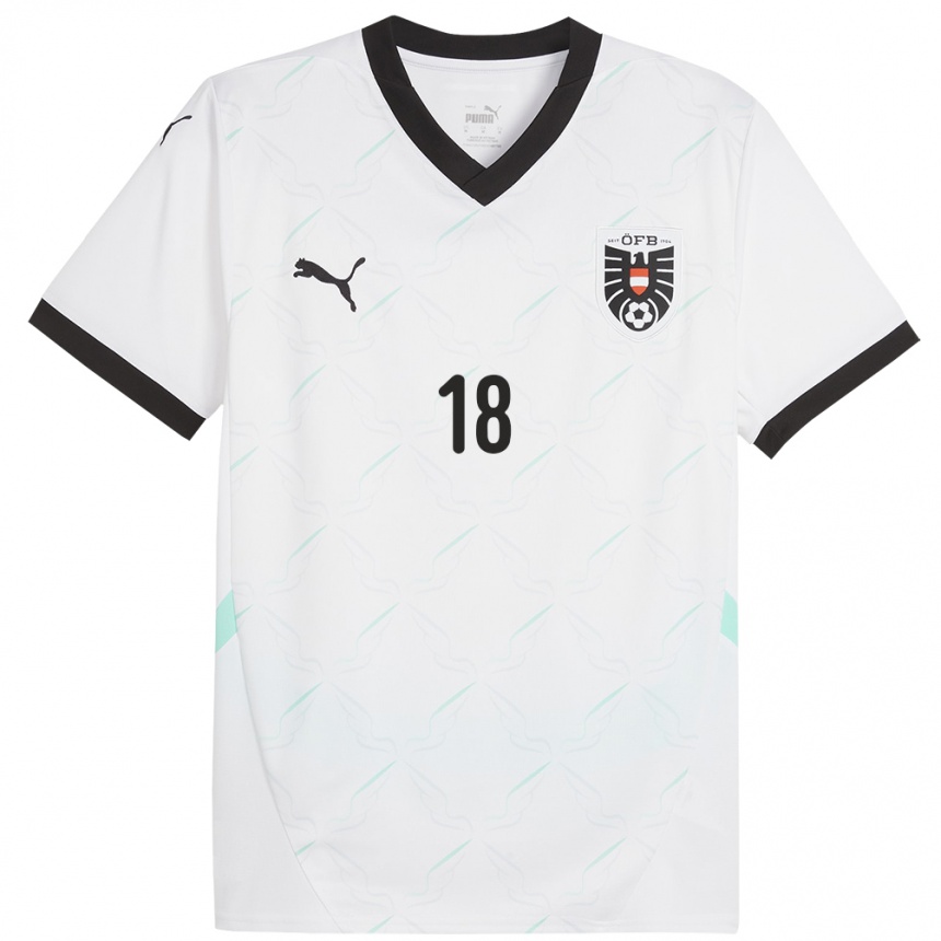 Women Football Austria Romano Schmid #18 White Away Jersey 24-26 T-Shirt Uk